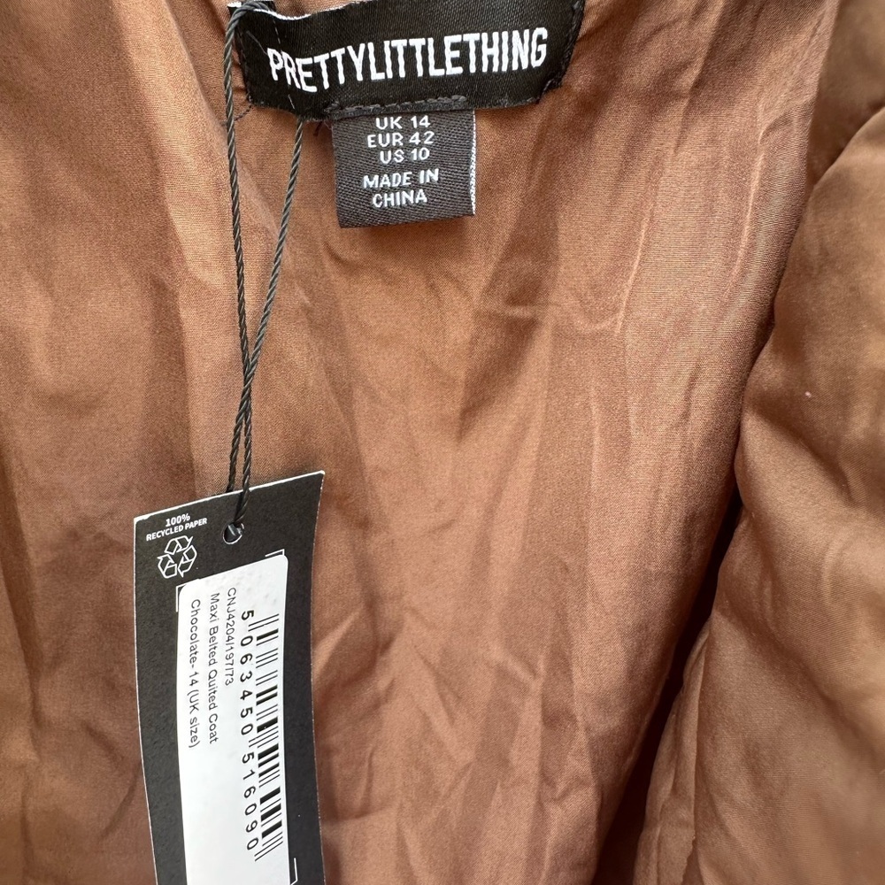 PrettyLittleThing Brown Quilted Robe - Picture 5 of 9